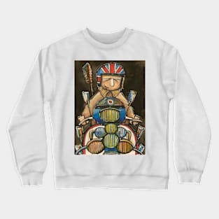 Retro Scooter, Classic Scooter, Scooterist, Scootering, Scooter Rider, Mod Art Crewneck Sweatshirt